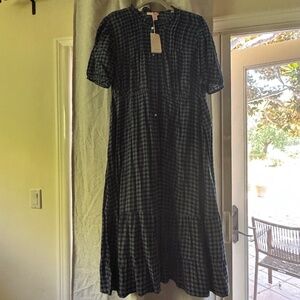 Dark Blue checkered Doen Dress